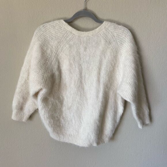 Ba&sh Fill Twisted Alpaca Wool Cream Sweater Backless Crew Scoop Size XS - Picture 11 of 14